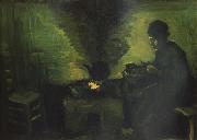 Vincent Van Gogh Peasant Woman by the Fireplace (nn04) china oil painting reproduction